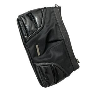 Burberry Cosmetics Bag Black Patent Leather Zip Travel Logo Womens Small *Flaw
